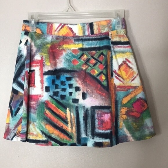 Vintage jazz 21 nylon abstract mini skort size 4 - Picture 7 of 9